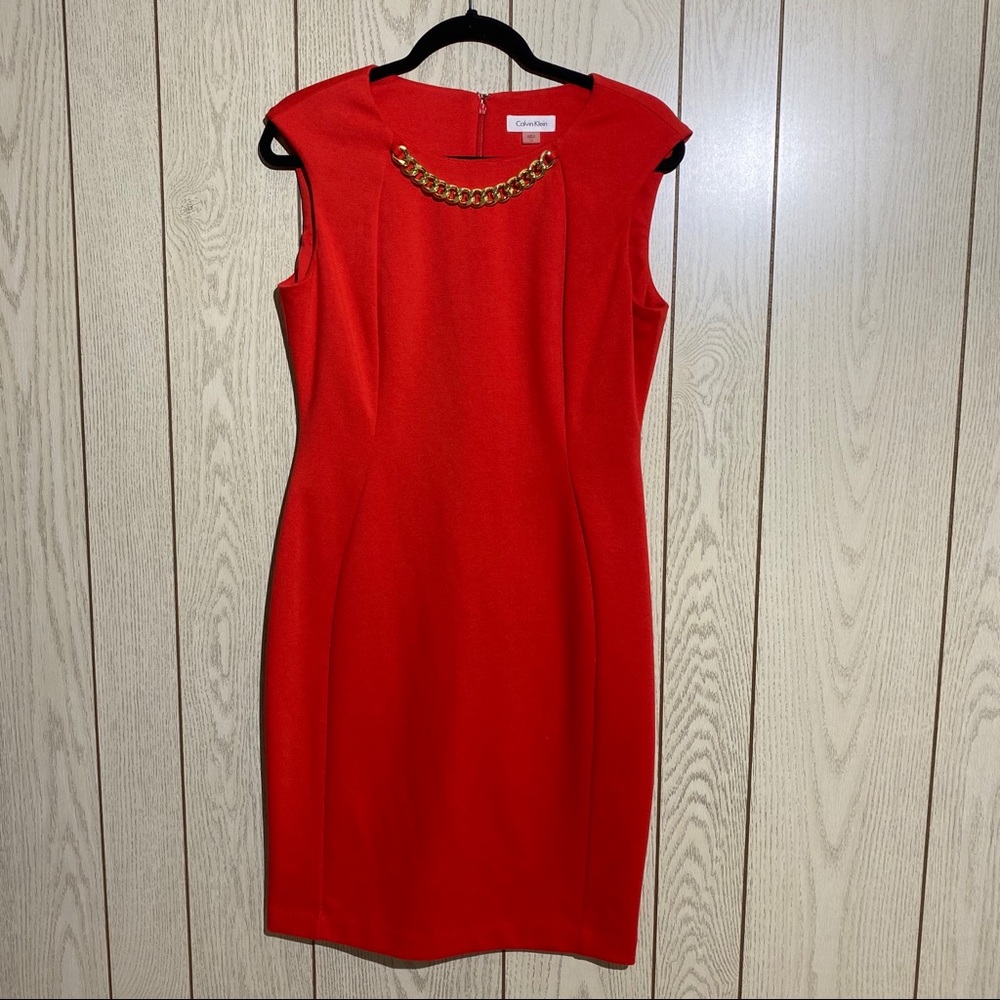 Calvin Klein Red Midi Dress